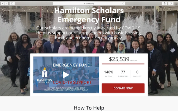 AHS Emergency Fund Campaign Page Overview
